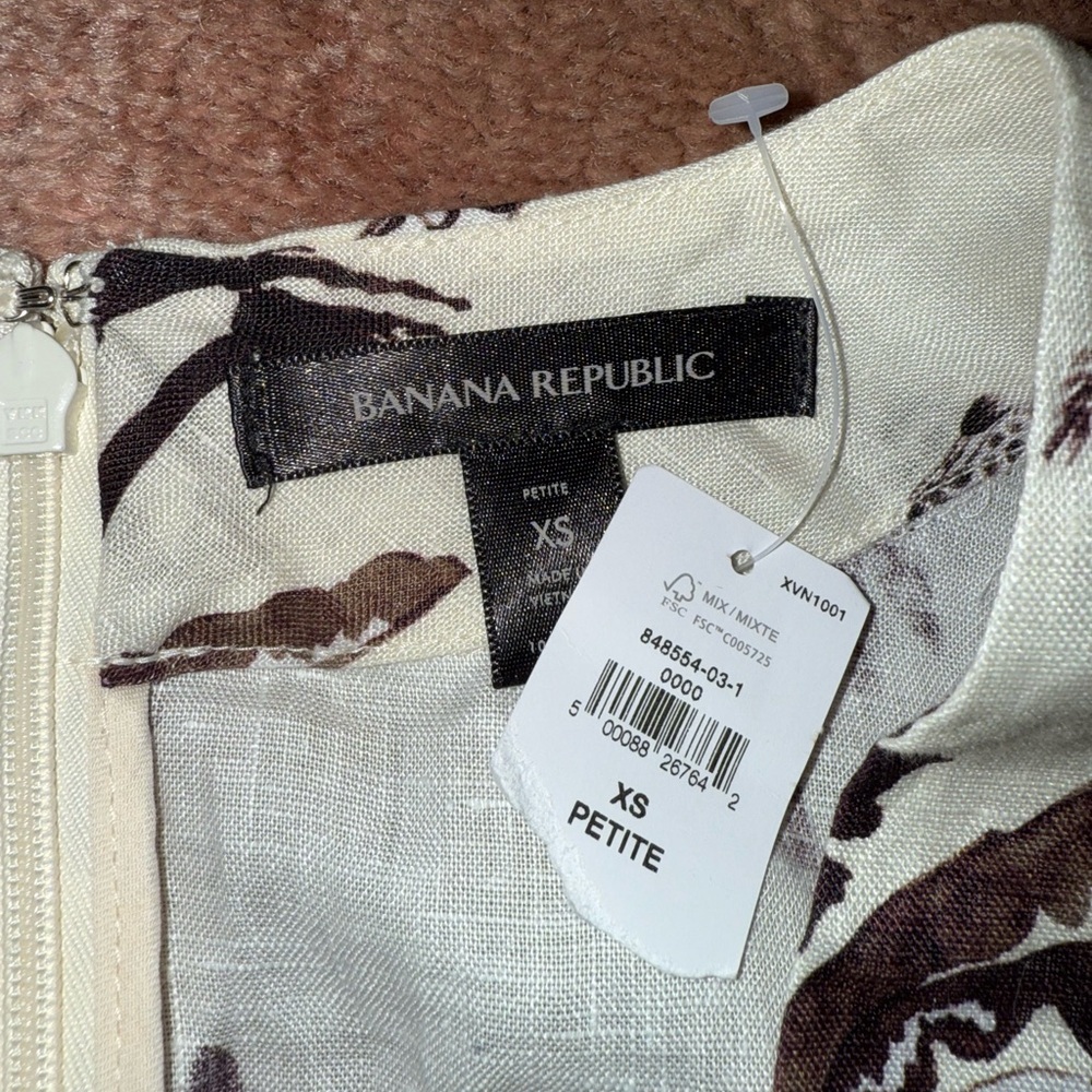 Banana Republic Cream and Black Tropical Mini Dress - Picture 2 of 3